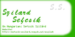 szilard sefcsik business card